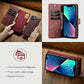 iPhone 15 Plus Detachable Cover DG.MING in genuine split leather