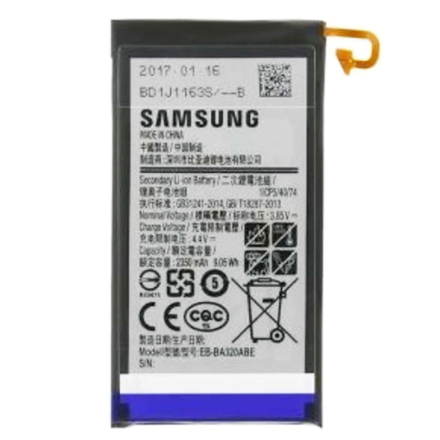 Batterie Original Samsung Galaxy A3 2017 A320 GH43-04677A EB-BA320ABE (Service Pack)